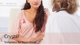  Presentation with breast cancer medical - Cool new presentation theme with medical office against breast cancer backdrop and a coral colored foreground