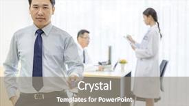  Presentation with medical training in patient care - PPT layouts featuring medical office background for insurance background and a gray colored foreground