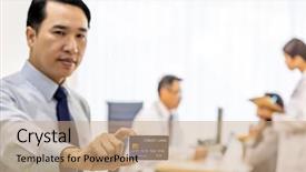  Presentation with office room - Audience pleasing presentation theme consisting of medical office background for insurance backdrop and a coral colored foreground