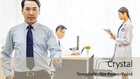  Presentation with medical training in patient care - Slide deck having medical office background for insurance background and a mint green colored foreground