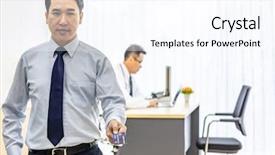  Presentation with office room - PPT theme featuring medical office background for insurance background and a pink colored foreground