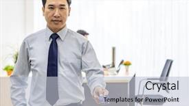  Presentation with office room - PPT theme featuring medical office background for insurance background and a light blue colored foreground