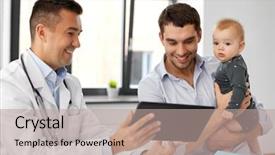  Presentation with baby medical - PPT theme with medical office in hospital background and a  colored foreground