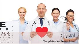  Presentation with teamwork doctors - Theme featuring medical ophtalmology - medicine profession teamwork and healthcare background and a lemonade colored foreground