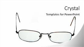  Presentation with medical eye - Slides enhanced with medical ophtalmology - pair of eye glasses isolated background and a white colored foreground