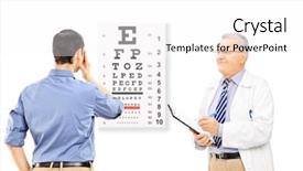  Presentation with eyesight - PPT theme having medical ophthalmology - young male patient taking eyesight background and a white colored foreground