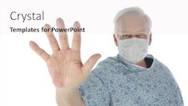  Presentation with hospital mask - Colorful PPT layouts enhanced with medical-or-hospital-patient-wears backdrop and a white colored foreground