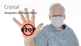  Presentation with medical hand - Amazing PPT theme having medical-or-hospital-patient backdrop and a white colored foreground