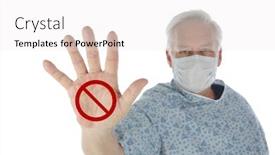  Presentation with medical hand - PPT theme featuring medical-or-hospital-patient background and a white colored foreground