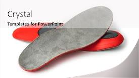  Presentation with orthopedic - Presentation with medical-orthopedic-insoles-isolated background and a white colored foreground