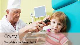  Presentation with medical ear nose throat - Cool new slide deck with medical otolaryngologist ear nose throat backdrop and a coral colored foreground