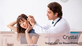  Presentation with doctor patient relations - PPT theme featuring medical otorhinolaryngology - patient with hearing problem visiting background and a lemonade colored foreground