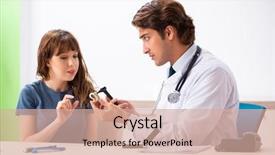  Presentation with patient and doctor - Amazing theme having medical otorhinolaryngology - patient with hearing problem visiting backdrop and a  colored foreground