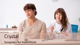  Presentation with doctor patient relations - Colorful presentation theme enhanced with medical otorhinolaryngology - patient with hearing problem visiting backdrop and a  colored foreground