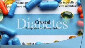  Presentation with medical pancreas - Amazing theme having medical pancreas - diabetes word and pills closeup backdrop and a light blue colored foreground