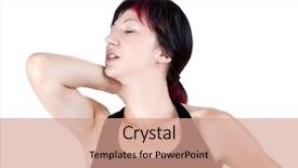  Presentation with medical pancreas - PPT layouts having medical pancreas - expressive portrait of woman who background and a  colored foreground