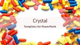  Presentation with medical pancreas - Theme with medical pancreas - lot of pills copy space background and a lemonade colored foreground