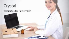  Presentation with beautiful black women smiling - Theme consisting of medical papers - beautiful young smiling female doctor background and a white colored foreground