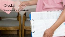  Presentation with partnership - Presentation consisting of medical partnership - handshake background and a coral colored foreground