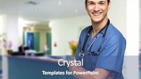  Presentation with nurse a male patient - PPT layouts featuring medical pathologist - male nurse smiling background and a  colored foreground