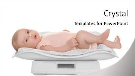  Presentation with cute baby - Slide deck having medical pediatrie - cute little baby lying background and a white colored foreground