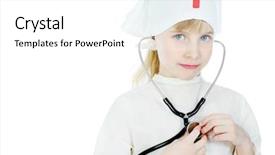  Presentation with pediatrie - Colorful slide set enhanced with medical pediatrie - shot of a little girl backdrop and a white colored foreground