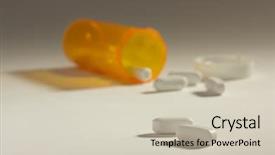  Presentation with medical pills - Presentation theme featuring medical perscription - pills and fallen bottle background and a soft green colored foreground