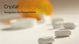  Presentation with capsules pills pill doctor prescription - Cool new presentation theme with medical perscription - pills and fallen bottle backdrop and a gold colored foreground