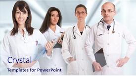  Presentation with healthcare racism - Cool new theme with medical personnell - group of healthcare professionals backdrop and a sky blue colored foreground