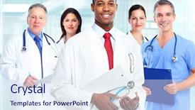  Presentation with medical business - Amazing theme having medical physician doctor man backdrop and a sky blue colored foreground