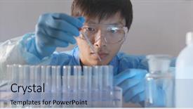  Presentation with physics laboratory - Audience pleasing presentation consisting of physics medical sciences - scientist doing research in laboratory backdrop and a seafoam green colored foreground