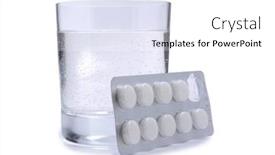  Presentation with medical pills - Cool new presentation theme with medical-pills-and-glass-whit backdrop and a white colored foreground