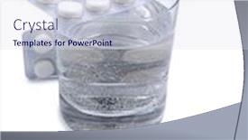  Presentation with medical pills - Amazing theme having medical-pills-and-glass-whit backdrop and a sky blue colored foreground