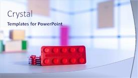  Presentation with medical pills - Presentation theme enhanced with medical-pills-and-tablets-spilling background and a sky blue colored foreground