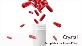  Presentation with medical pills - Cool new slide deck with medical pills falling into glass backdrop and a white colored foreground
