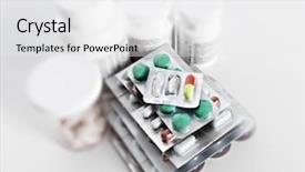  Presentation with pharmaceutical - Colorful slides enhanced with medical pills health care pharmaceutical backdrop and a white colored foreground