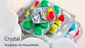  Presentation with pellet - Slides having medical pills health care pharmaceutical background and a light gray colored foreground