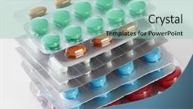  Presentation with medical pills - Audience pleasing theme consisting of medical pills health care pharmaceutical backdrop and a seafoam green colored foreground