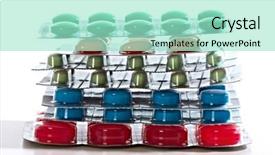  Presentation with pellet - Audience pleasing PPT theme consisting of medical pills health care pharmaceutical backdrop and a mint green colored foreground
