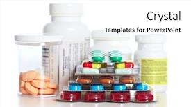  Presentation with medical pills - Cool new PPT theme with medical pills health care pharmaceutical backdrop and a white colored foreground