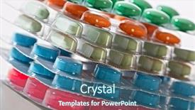  Presentation with pellet - Beautiful PPT theme featuring medical pills health care pharmaceutical backdrop and a ocean colored foreground