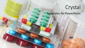  Presentation with pellet - Audience pleasing theme consisting of medical pills health care pharmaceutical backdrop and a soft green colored foreground