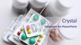  Presentation with pharmaceutical - Beautiful slides featuring medical pills health care pharmaceutical backdrop and a sky blue colored foreground