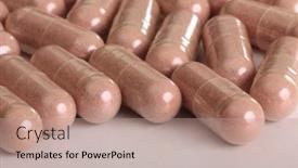  Presentation with medical pills - Cool new theme with medical-pills-in-pack-close backdrop and a coral colored foreground