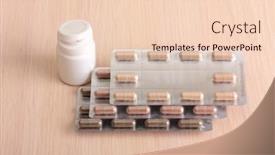 Presentation with medical pills - PPT theme having medical-pills-in-pack-close background and a lemonade colored foreground