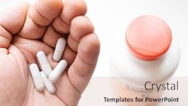  Presentation with medical pills - Presentation design consisting of medical-pills-medicines-vitamins background and a soft green colored foreground
