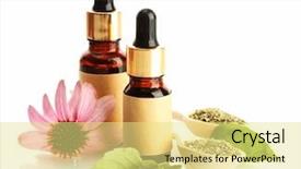  Presentation with essence - Slide set with medical plants - bottles with essence oil background and a blonde colored foreground