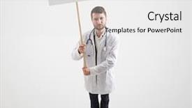  Presentation with empty - Audience pleasing presentation theme consisting of medical politics - view from above of displeasure backdrop and a  colored foreground