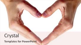  Presentation with medical heart - Slides with medical poster - man hands forming a heart background and a lemonade colored foreground