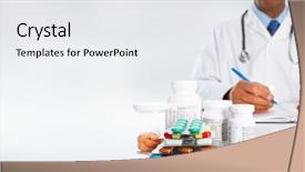  Presentation with pharmaceutical - Audience pleasing PPT theme consisting of medical prescription health care pharmaceutical backdrop and a  colored foreground